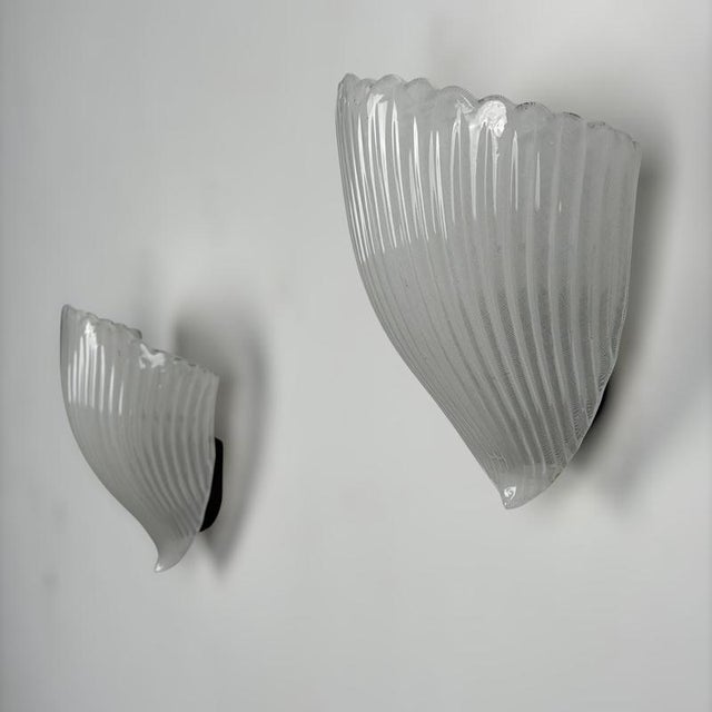 Model 5777 Reticello Wall Sconces attributed to Carlo Scarpa for Venini, 1930s, Set of 2 For Sale - Image 6 of 18