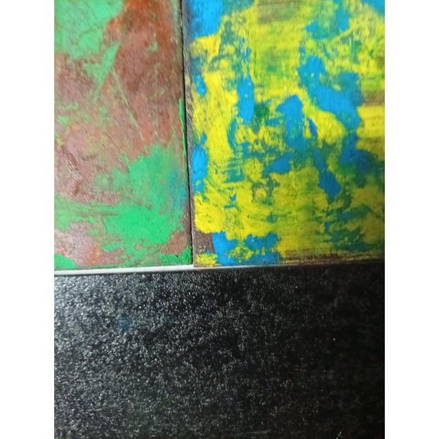 Paint Contemporary Abstract Tempera, Aerosol on Metal "N 72" by Andre Debono For Sale - Image 7 of 8