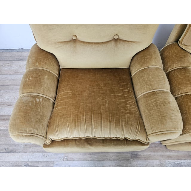 Vintage Italian Fabric Armchairs, 1970, Set of 2 For Sale - Image 12 of 18