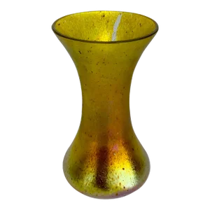 Vintage 1920’s Gold Iridescent Art Glass Vase