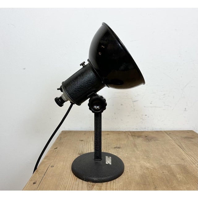 Vintage Black Enamel Table Lamp, 1950s For Sale - Image 14 of 18