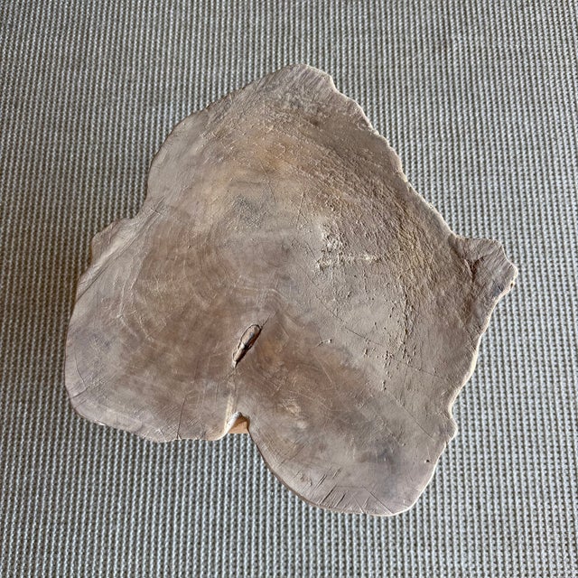 Brown Vintage Elm Wood Chop Block Table For Sale - Image 8 of 9