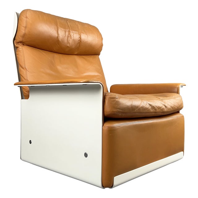 RZ62 High-Back Chair in Cinnamon-Colored Leather by Dieter Rams for Vitsœ, 1960s For Sale