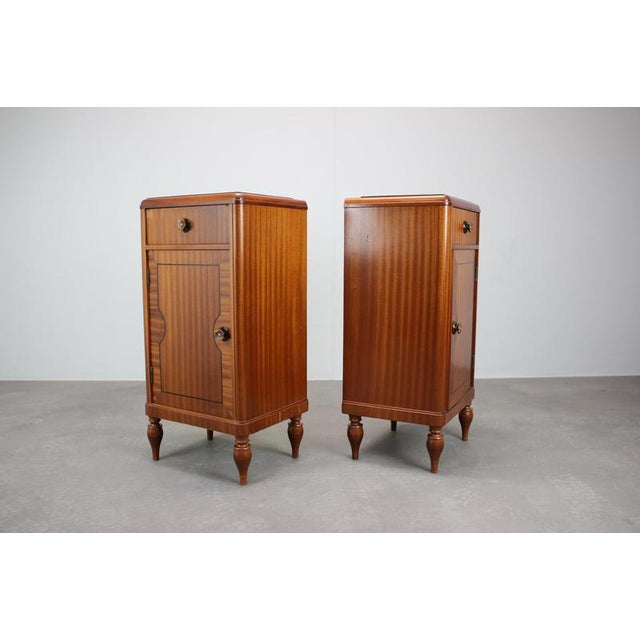 Black Art Deco Bedside Tables, Former Czechoslovakia, 1930s, Set of 2 For Sale - Image 8 of 18