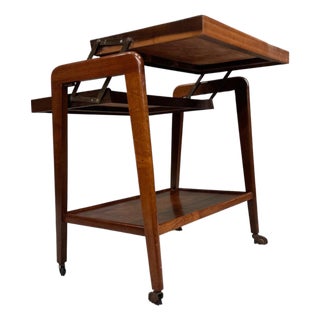 Bar Cart in Imbuia Wood & Metal, Ming Moveis, 1950s For Sale