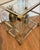 Mid-Century Modern Art Deco Bar Trolley in Gold and Glass by Pierre Vandel, 1970s For Sale - Image 3 of 18