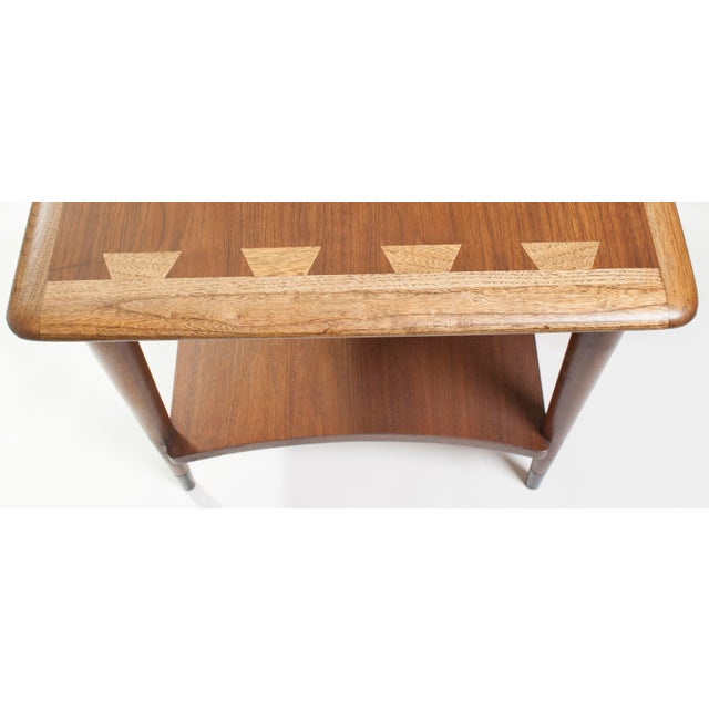 1950s Single Lane Acclaim Walnut Side Table by Andre Bus For Sale - Image 15 of 18