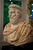 Hand-Carved Bust of Roman Man, 20th Century, White Carrara and Red Alicante Marble For Sale - Image 6 of 10