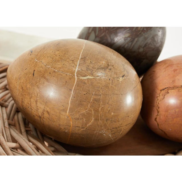 Gray Set of Three Large Italian Marble Eggs For Sale - Image 8 of 13