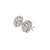 Modern 14k White Gold Petal-Layered Diamond Rose Earrings, A Pair For Sale - Image 3 of 4