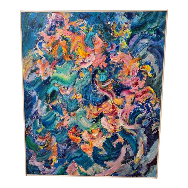 Contemporary Abstract Expressionist Impasto Oil Painting - Signature of Siebnik on back For Sale