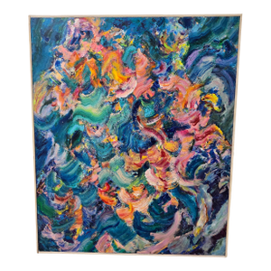 Contemporary Abstract Expressionist Impasto Oil Painting - Signature of Siebnik on back