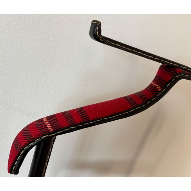 Jacques Adnet Valet Leather Wrapped With Original Tartan Plaid For Sale - Image 13 of 17