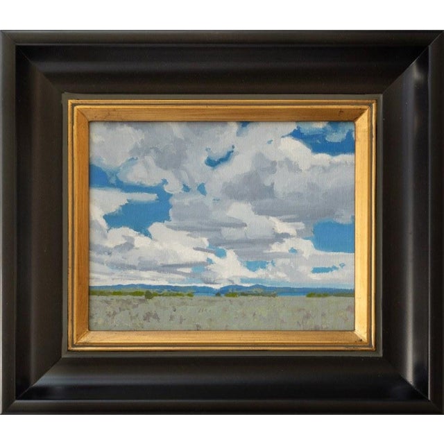 Under Open Skies by Michael Magrin | Oil on Mounted Linen Landscape With Cumulus Clouds For Sale
