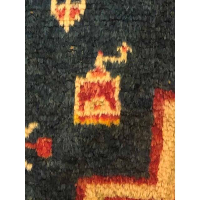 20th Century Blue Yellow Orange Berber Moroccan Rug, 1950s For Sale - Image 6 of 14