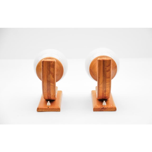 Brown Wooden Wall Light from Domus, Italy, 1970s, Set of 2 For Sale - Image 8 of 11