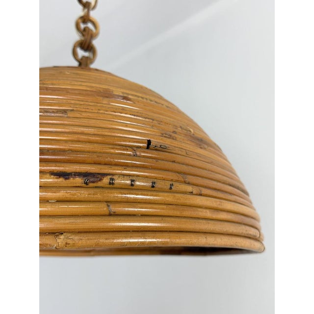 Mid-Century Italian Bamboo Pendant, 1960s For Sale - Image 6 of 9