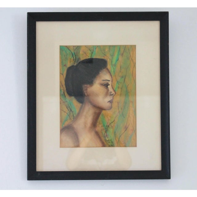 Goldenrod Vintage Framed Colored Pencil Sketch For Sale - Image 8 of 8