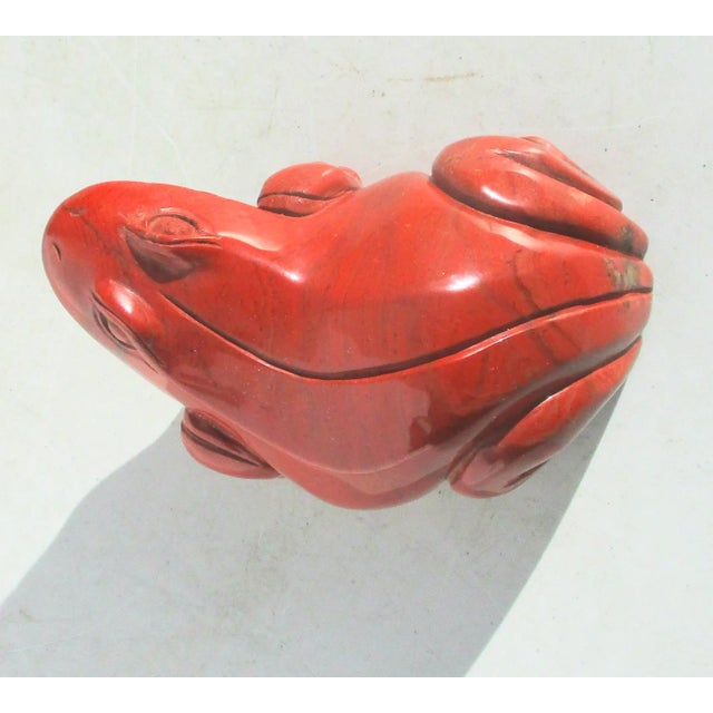 1970s 1970s Red Jasper Carved Frog For Sale - Image 5 of 7