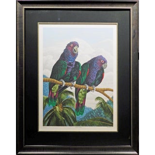 1980s Dallas John "Imperial Mates"Hand Signed Fine Art Serigraph Birds, Framed For Sale