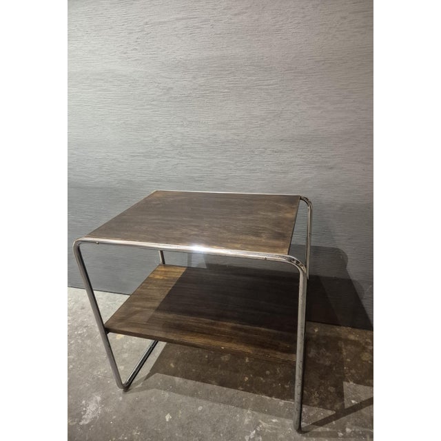 Vintage side table, model B12, by Marcel Breuer for Mücke Melder. Officially renamed Tn 10 by the company for industrial...