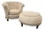 Custom Upholstered Lounge Chair & Ottoman For Sale