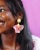 Contemporary ELISE, Pendant earrings, Rose, Stud For Sale - Image 3 of 3