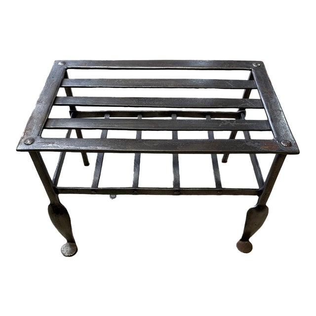 Vintage Hand-Forged Wrought Iron Fireplace Trivet / Kettle Stand For Sale