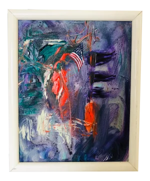 Patriotic American Flag July 4th Original Acrylic Painting