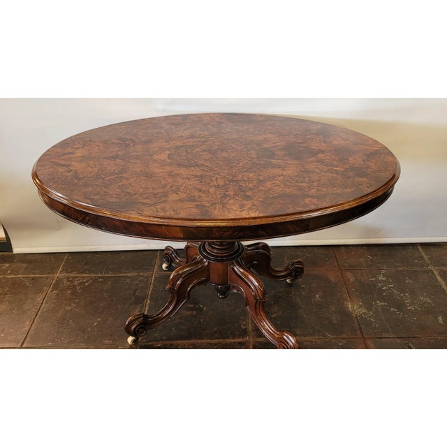 Antique Victorian Loo Table Center Table Game Table Burr Walnut Hand ...