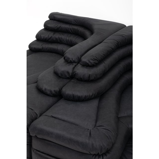 Ubald Klug Ds-1025 “Terrazza” Sofa for De Sede, Black Leather, Switzerland 1974 - Set of Two For Sale - Image 16 of 16
