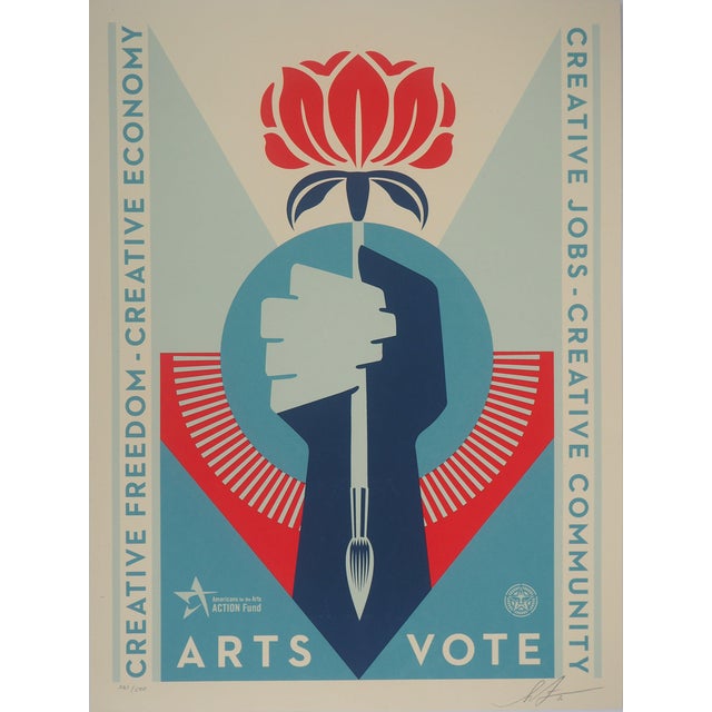 Shepard Fairey, Arts for vote, Lithograph For Sale