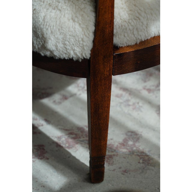 Set of Danish Armchairs in Beech & Lambswool, 1920s For Sale - Image 13 of 18