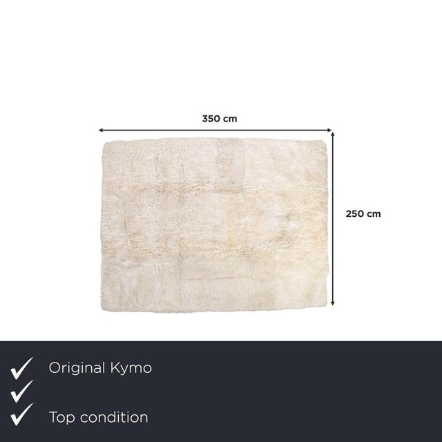 Bring a touch of natural comfort to your living room with the Kymo fur rug. The long, dense fur in cream-beige features a...
