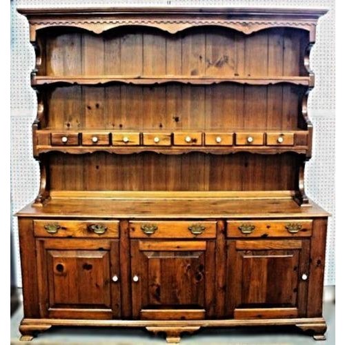 Antique Pine Breakfront China Hutch Chairish