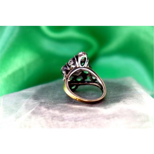 Gold and Silver Ring with Inlaid Zirconias For Sale - Image 6 of 8