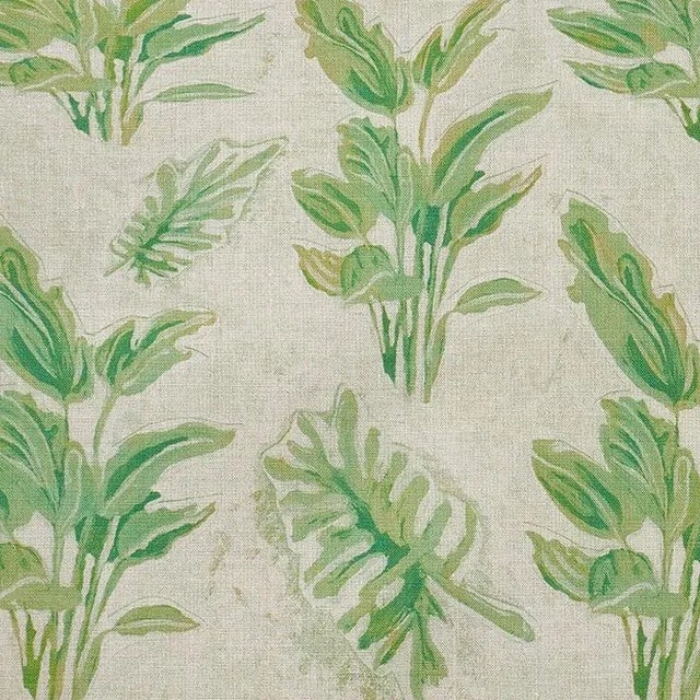 Contemporary Jewels Fern Avocado Print on Natural Linen Fabric For Sale - Image 3 of 3