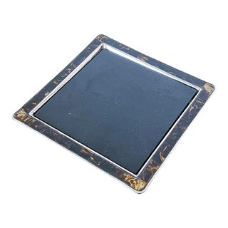 2010s Ralph Lauren Tray in Granite and Metal With Inlay, Signed For Sale