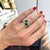 Metal 18k White Gold 1.30ct Delicate Green Icy Jadeite Jade Diamond Cocktail Ring, Size 6 For Sale - Image 7 of 8