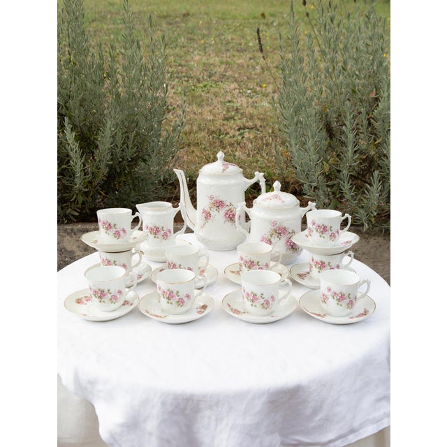 Antique French Porcelain Coffee Service for Ten People from Befos, 1880s, Set of 24 For Sale - Image 9 of 9