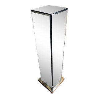 Motivated Seller: 1970s Hollywood Regency Mirrored Pedestal Table Attributed to Mansion Janson For Sale