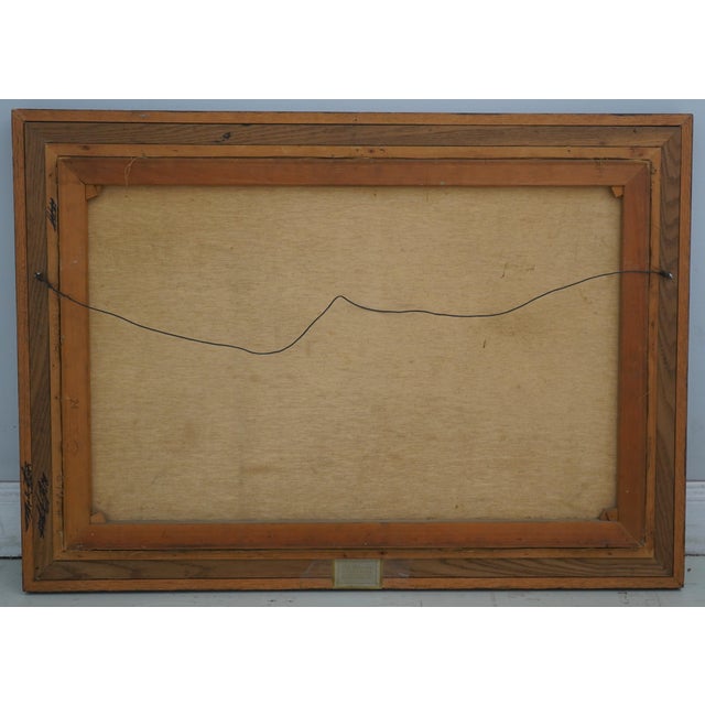 Vintage Tall Sailing Ships Oil Painting on Canvas of Chesapeake Bay Signed For Sale - Image 11 of 12