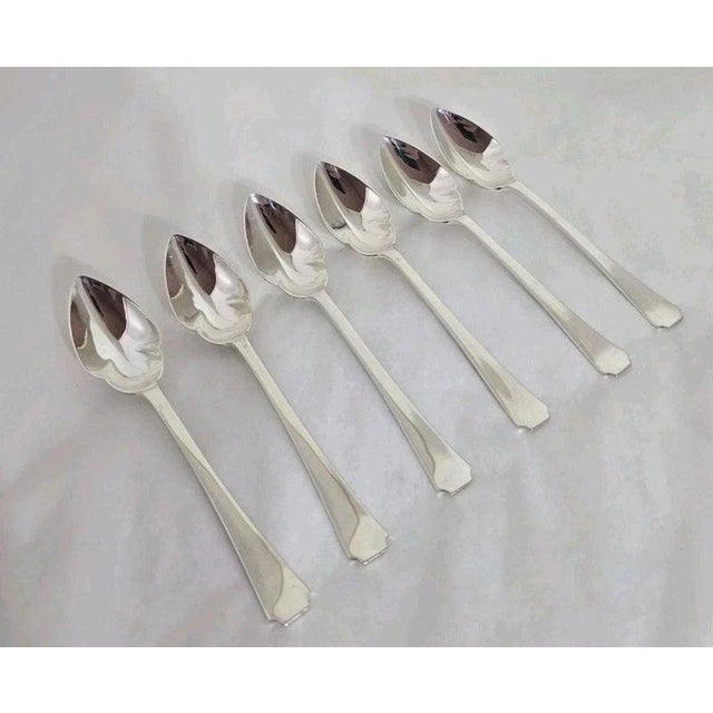 Metal Art Deco Sterling Silver Dessert Fruit Spoons, Sheffield, 1938 For Sale - Image 7 of 18