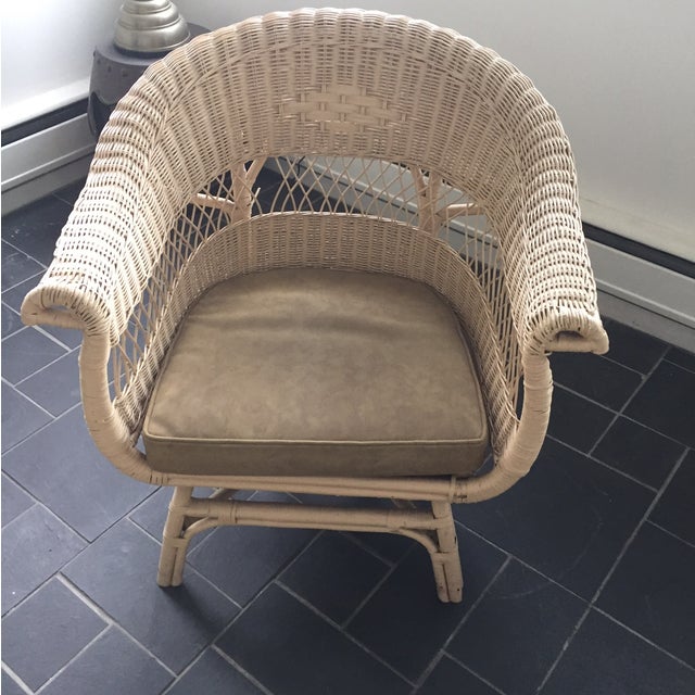 Vintage 1970 Wicker Arm Chair Chairish