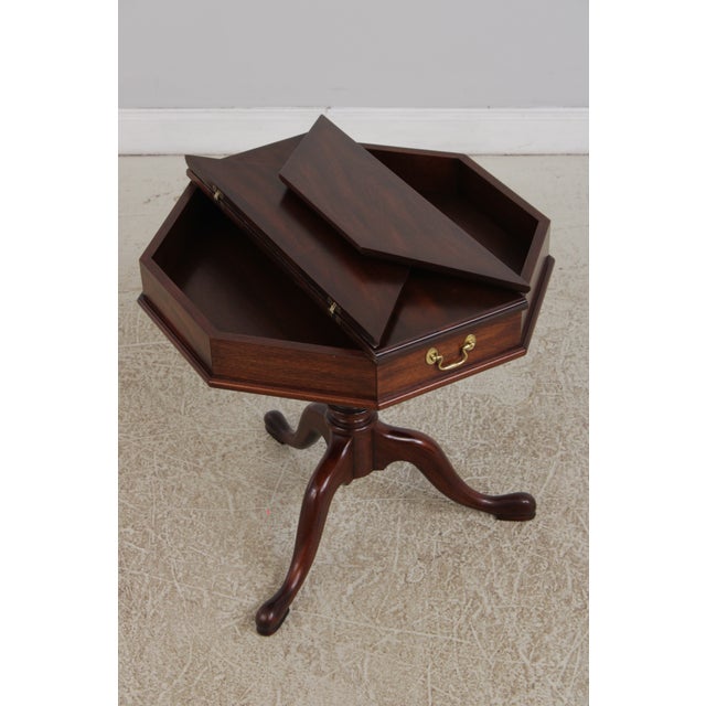 Henkel Harris Mahogany Octagon Lift Top Table For Sale - Image 12 of 13