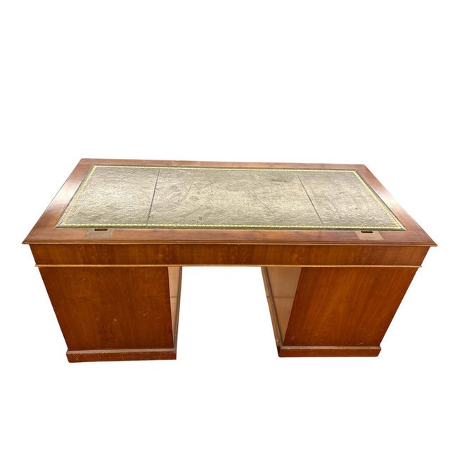 Large Executive Desk in Wood and Leather For Sale - Image 5 of 8