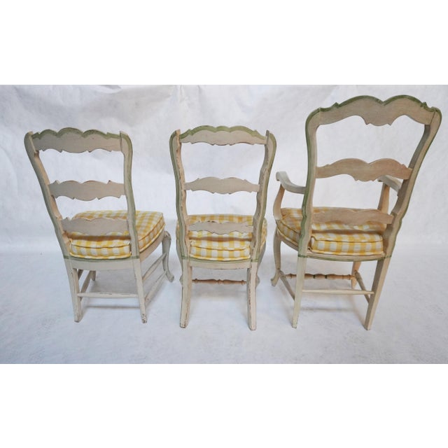 Late 20th Century Set of 10 French Country Ladder Back Painted Chairs For Sale - Image 5 of 18