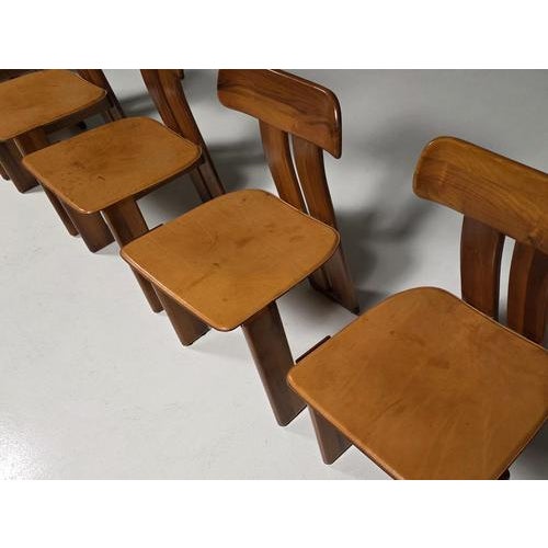 Tan Sapporo Dining Chairs by Mario Marenco for Mobil Girgi, Set of 6 For Sale - Image 8 of 12