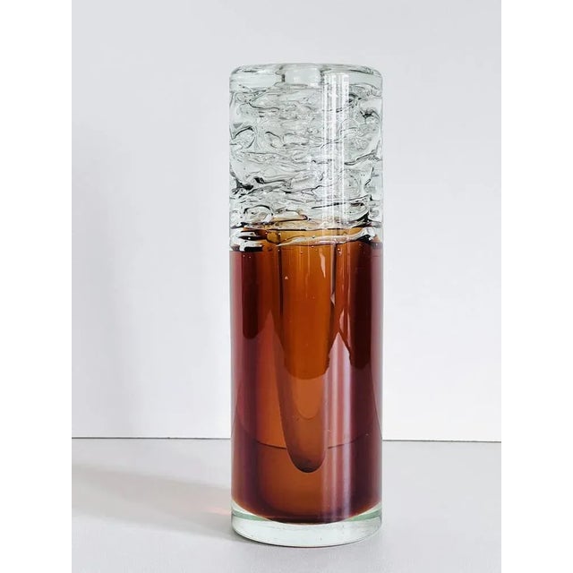 Brown Glass Vase Whirpool by Frantisek Vizner, Skrdlovice, 1968 For Sale - Image 8 of 8