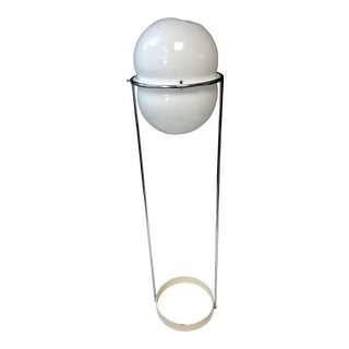 Vintage Mid Century Modern Chrome Floor Lamp in the Style of Modeline For Sale
